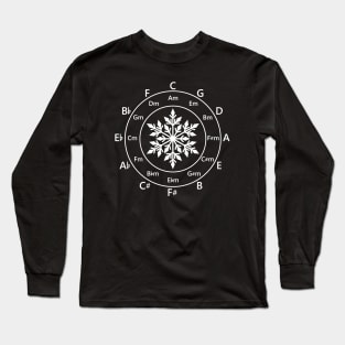 Circle of Fifths Snowflake Dark Theme Long Sleeve T-Shirt